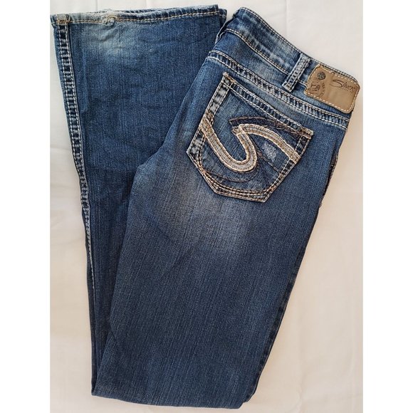 Silver Tuesday Bootcut Distressed Jeans ~ Women's Plus W30 L33 - Picture 1 of 14